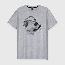 Мужская slim-футболка Морская свинка DJ
