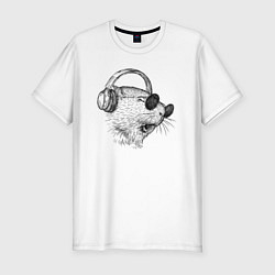 Мужская slim-футболка Морская свинка DJ