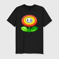 Мужская slim-футболка Цветок Марио