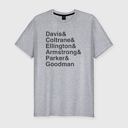 Мужская slim-футболка Легенды джаза