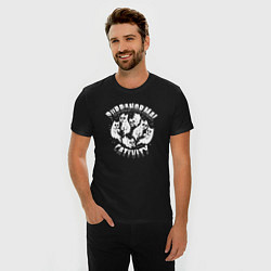 Футболка slim-fit Коты призраки, цвет: черный — фото 2