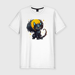 Мужская slim-футболка Cat dragon