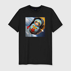 Мужская slim-футболка Матрешка астронавт
