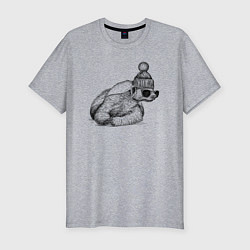 Футболка slim-fit Медоед стильный, цвет: меланж