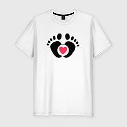 Мужская slim-футболка Семья отпечатки ног младенца