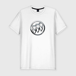 Футболка slim-fit Buick grey auto logo, цвет: белый