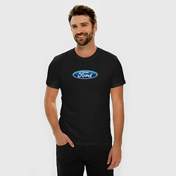 Футболка slim-fit Ford usa auto brend, цвет: черный — фото 2