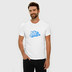 Футболка slim-fit Мистер в стиле барби - для мужа, цвет: белый — фото 2