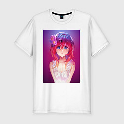 Футболка slim-fit Anime Girl refflex, цвет: белый