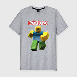 Футболка slim-fit Roblox бегущий персонаж, цвет: меланж