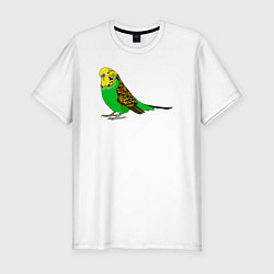 Мужская slim-футболка Красивый попугайчик