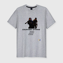 Мужская slim-футболка Counter-strike 2 - welcome to cs2