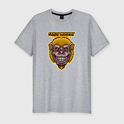 Мужская slim-футболка Yellow crazy monkey