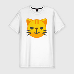 Мужская slim-футболка Жёлтый котёнок хитрит