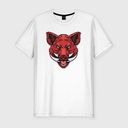Футболка slim-fit Красный кабан, цвет: белый