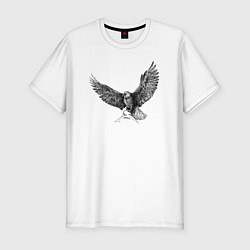 Мужская slim-футболка Орёл машет крыльями