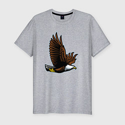 Мужская slim-футболка Летящий орёл
