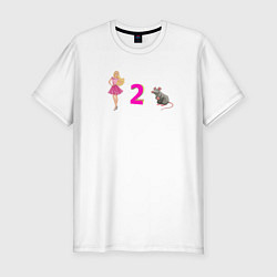 Мужская slim-футболка Барби и крыса