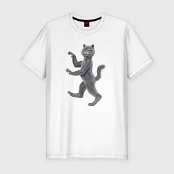 Мужская slim-футболка Геральдический кот