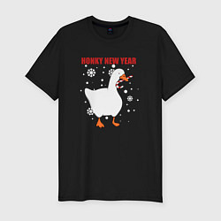 Мужская slim-футболка Honky new year