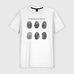 Футболка slim-fit Fingerprints, цвет: белый