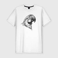 Футболка slim-fit Голова попугая ара, цвет: белый