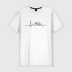 Мужская slim-футболка Кардиограмма subaru чёрный
