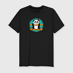 Мужская slim-футболка Панда гимнаст