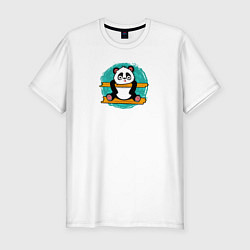 Мужская slim-футболка Панда гимнаст