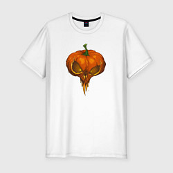 Футболка slim-fit Halloween pumpkin, цвет: белый