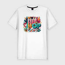 Мужская slim-футболка I love hip-hop music