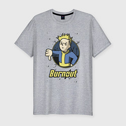 Мужская slim-футболка Burnout - vault boy