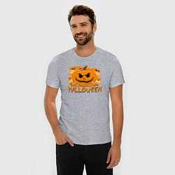 Футболка slim-fit Orange holiday halloween, цвет: меланж — фото 2