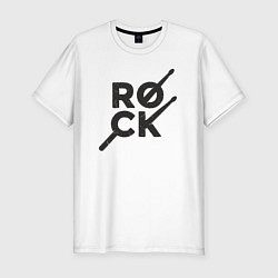 Мужская slim-футболка Рок барабанщик