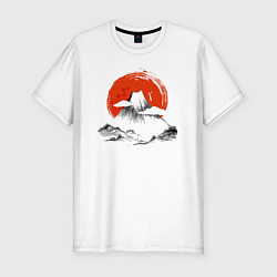 Мужская slim-футболка Японская гора