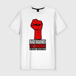 Мужская slim-футболка Rage against the machine - fist