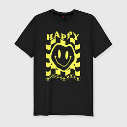 Мужская slim-футболка Happy rebuild effect
