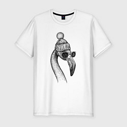 Мужская slim-футболка Фламинго модный
