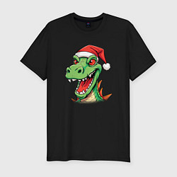 Мужская slim-футболка Новогодний малыш-дракон
