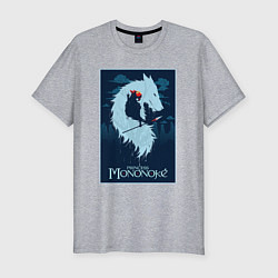 Мужская slim-футболка Мононоке волчица