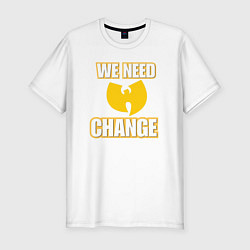 Футболка slim-fit We need change, цвет: белый