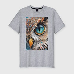 Мужская slim-футболка Глаз совы - нейросеть