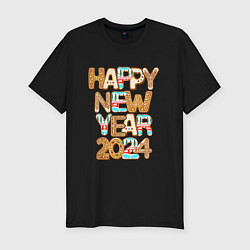 Мужская slim-футболка С новым годом 2024!