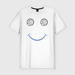 Мужская slim-футболка Волейбольный позитив