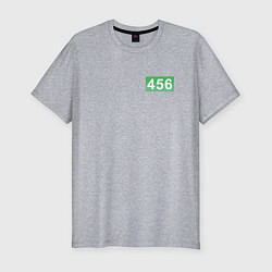 Мужская slim-футболка Номер 456 - Игра в кальмара