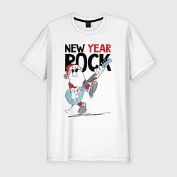 Мужская slim-футболка New year - rock