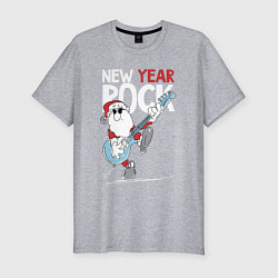 Футболка slim-fit Новогодний рок, цвет: меланж