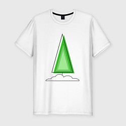 Мужская slim-футболка Новогоднее праздничное дерево