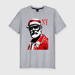 Мужская slim-футболка Cool Santa - portrait