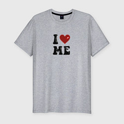 Мужская slim-футболка I love me - heart y2k